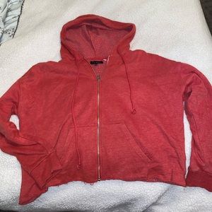 Pacsun faded red full zip hoodie